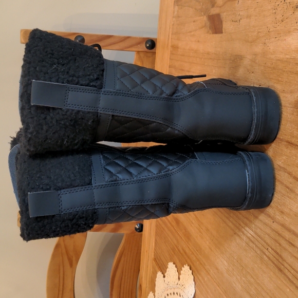 Polar Women's Zip/Lace-Up Black Quilted Boot, Size 6 - Picture 2 of 12